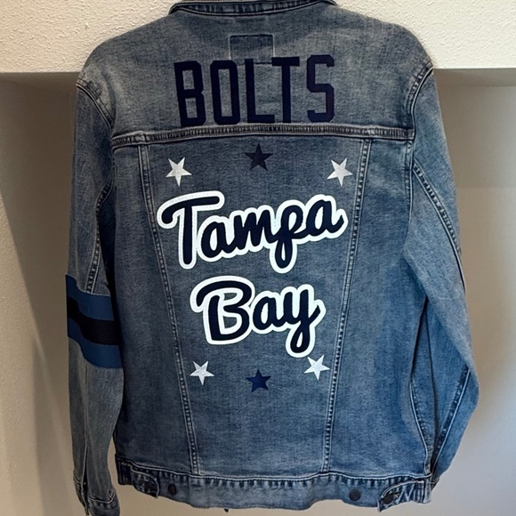NWOT BROdemin Custom Tampa Bay Lightning Denim Jacket (Size M) - Picture 4 of 10